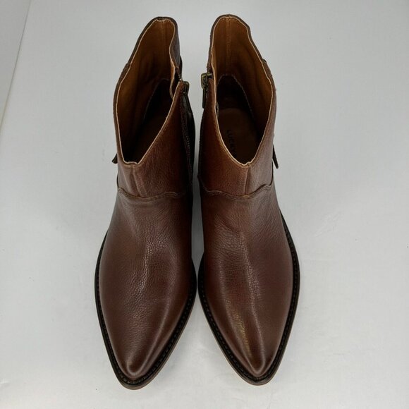 Lucky Brand Womens LK-Caelyn Tortoise Brown Leather Bootie Size 10M Ankle Boots - Picture 4 of 9